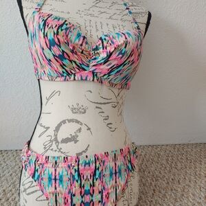 Shade & Shore Teal and Multicolor Bikini Set